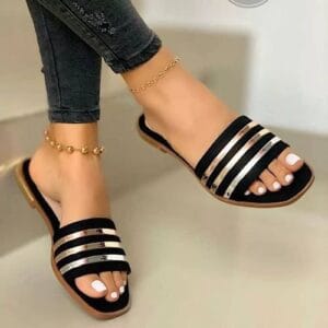 elegant ladies latest flat slippers