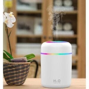 Mythco 300ml Portable Humidifiers, Colorful, Cool Mist, USB- White