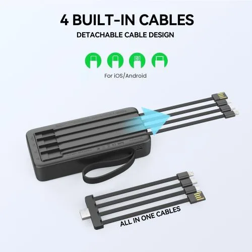 2026/04/1001090867.jpg FOOMEE 20000mAh Ultra Slim Power Bank, Built-in 3-in-1 Cable & 4 Input, LED Light - Image 4