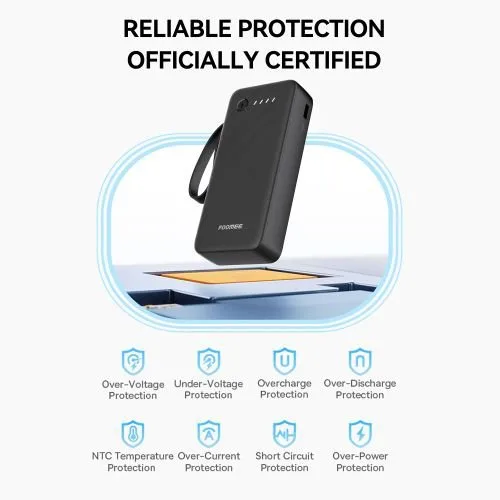 2026/04/1001090868.jpg FOOMEE 20000mAh Ultra Slim Power Bank, Built-in 3-in-1 Cable & 4 Input, LED Light - Image 2